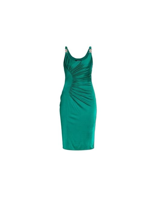 Versace Kleedjes ,Groen ,Leer Medusa '95 Draped Gown in het Green