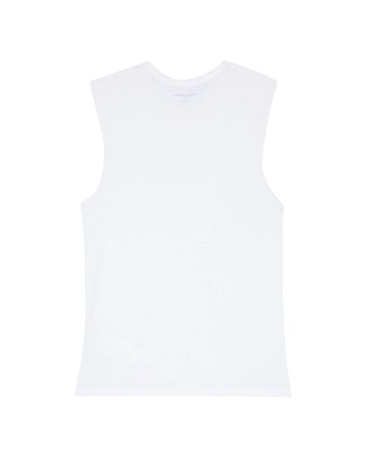 Officine Generale White Weißes tank tee lyocell baumwolle