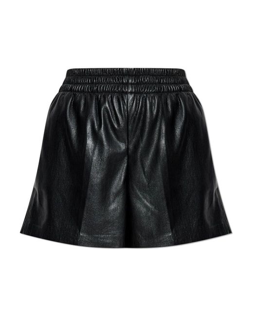 Anine Bing Black Kam vegane leder-shorts