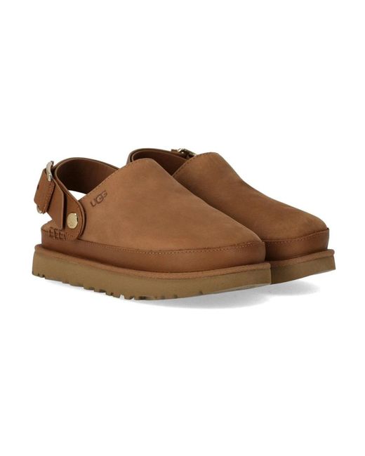 Ugg Brown Goldenstar Villa Kastanienbraune Lederclogs