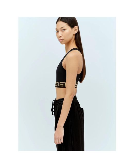 Versace Black Sleeveless Tops