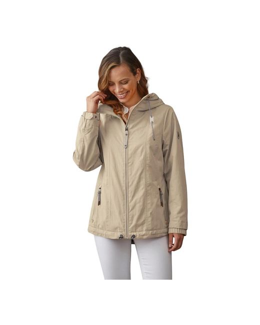 Junge Brown Jacke Mit Moderner Passform, Kapuze Und Kordelzug