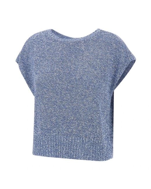 Kangra Blue Round-Neck Knitwear