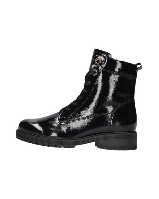 Gabor Black Schwarze Schnürboots Mit Dicker Sohle