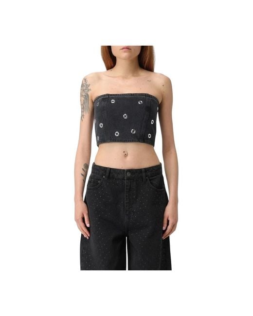 Sleeveless Tops ROTATE BIRGER CHRISTENSEN de color Black