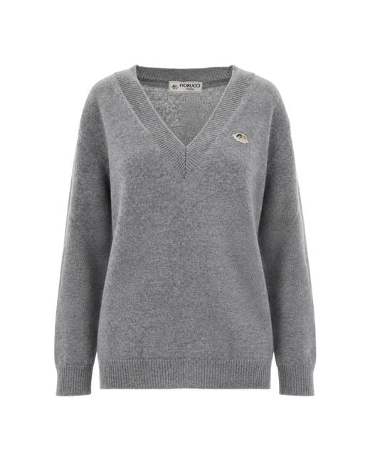Fiorucci Gray V-Neck Knitwear