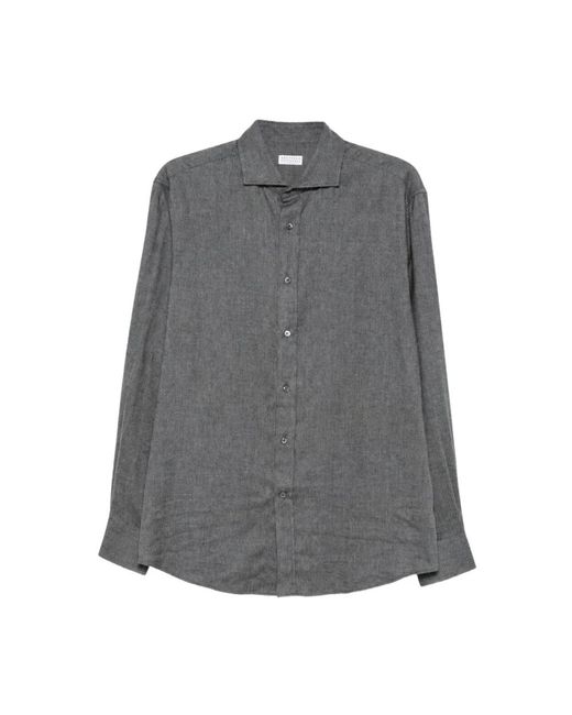 Brunello Cucinelli Gray Casual Shirts for men