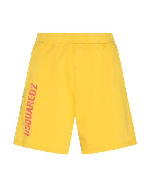 DSquared² Yellow Casual Shorts for men