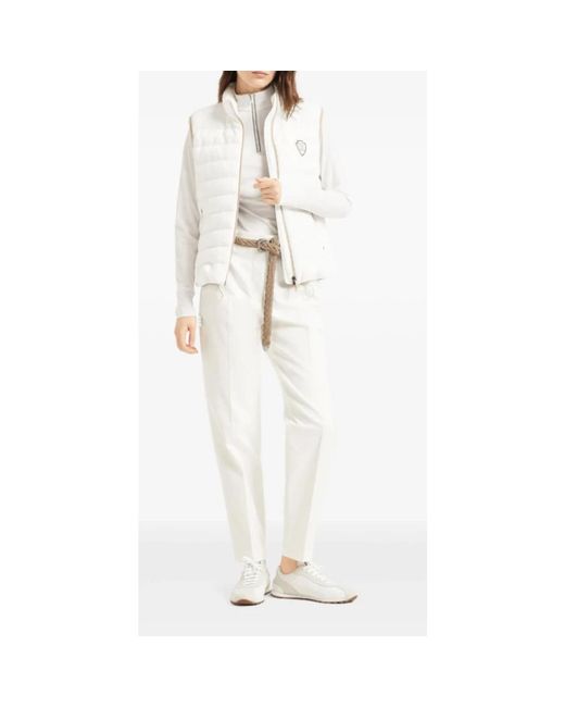 Brunello Cucinelli White Straight Trousers