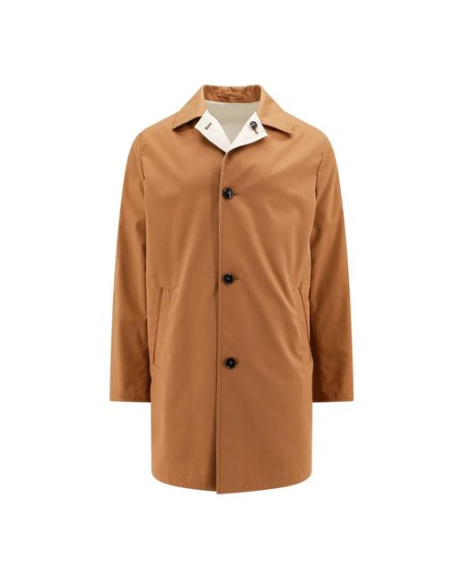 Kiton Brown Single-Breasted Coats for men