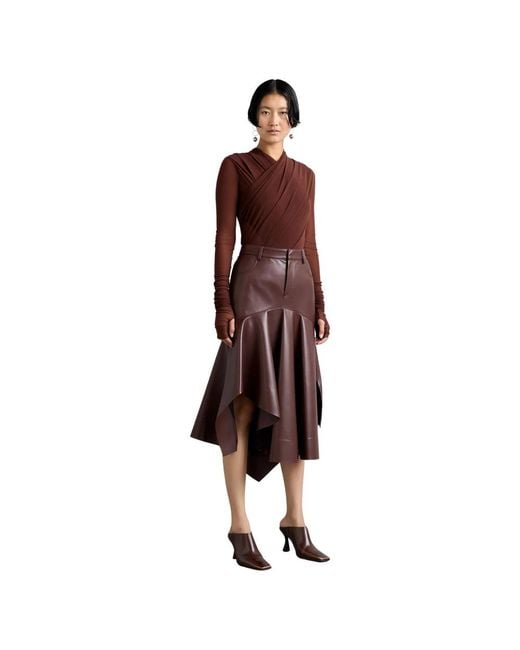Philosophy Di Lorenzo Serafini Red Leather Skirts