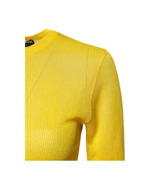 Dolce & Gabbana Yellow Round-Neck Knitwear