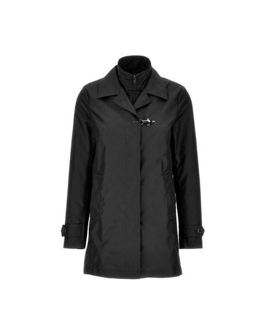 Fay Jassen ,Zwart ,Linnen Zwarte Ochtendjas Met Hydrorepellent Behandeling in het Black