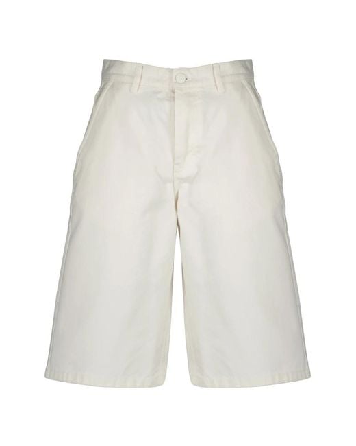 AMI White Denim Shorts for men
