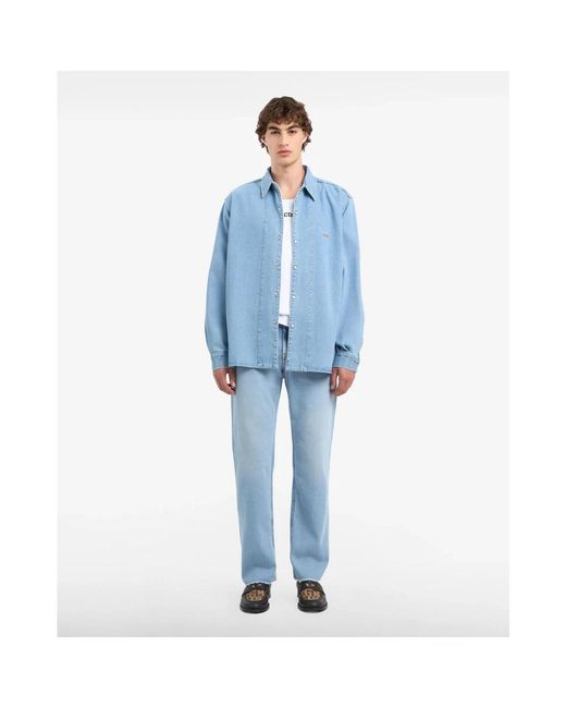 Gcds Blue Denim Shirts for men