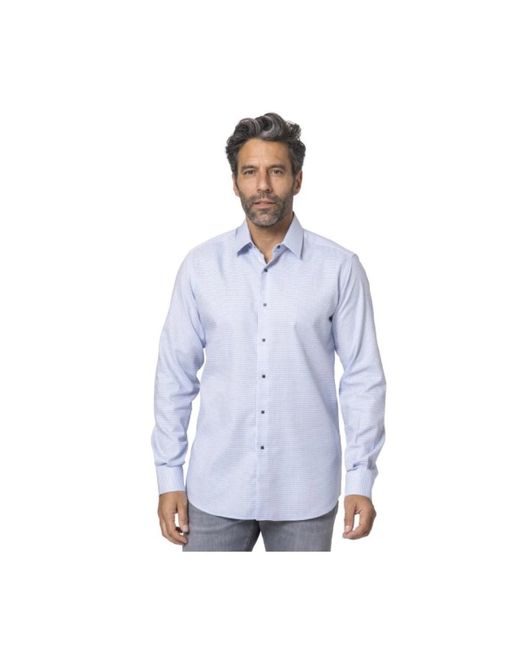 Camicia blu bianca a motivi moderna di Karl Lagerfeld in Blue da Uomo