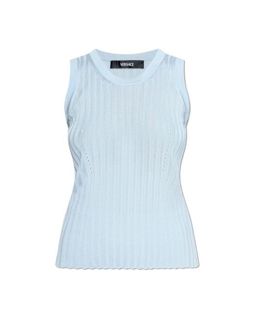 Versace Gebreide Tanktop in het Blue