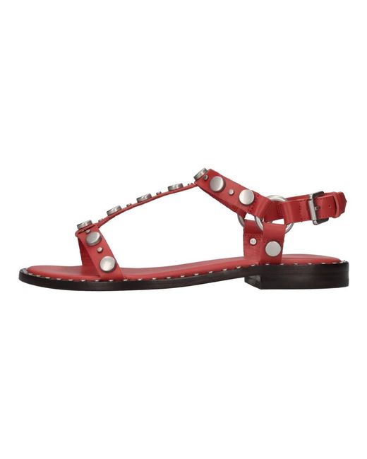 Ash Red Flat Sandals