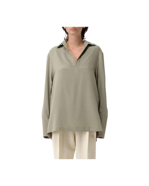 Max Mara Relaxed Fit Top Met Lange Mouwen in het Gray