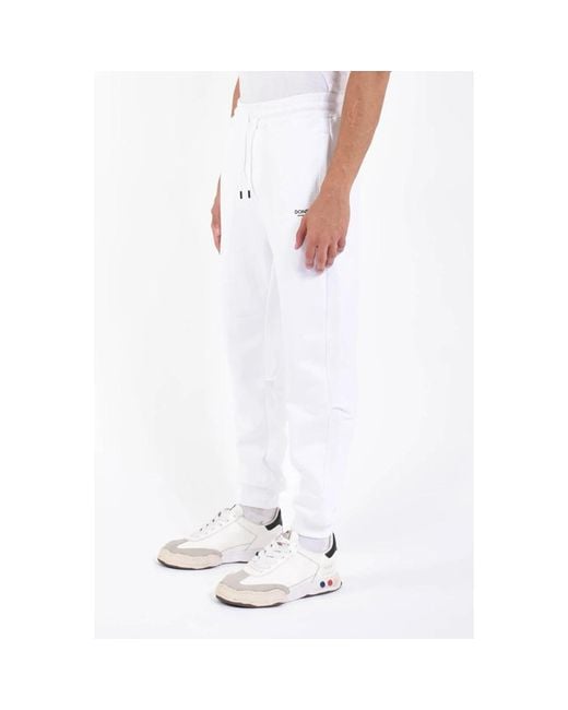 Dondup Katoenen Jogger Sweatpants Met Logo Print in het White voor heren