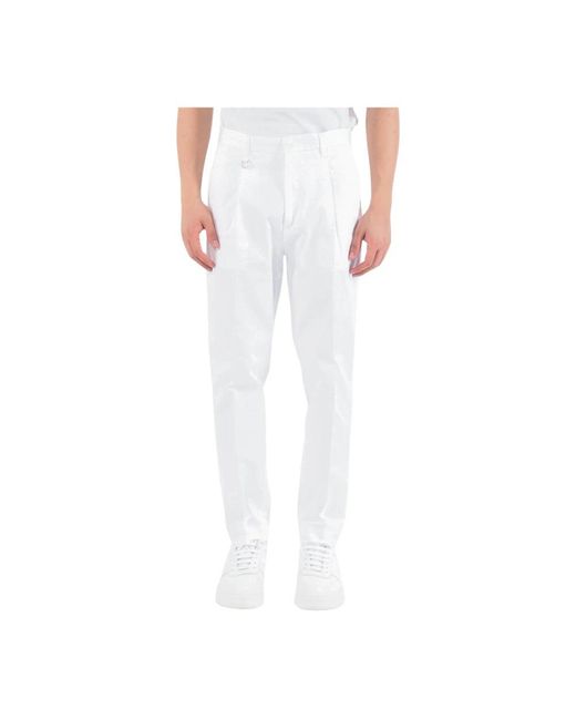 Paolo Pecora White Slim-Fit Trousers for men