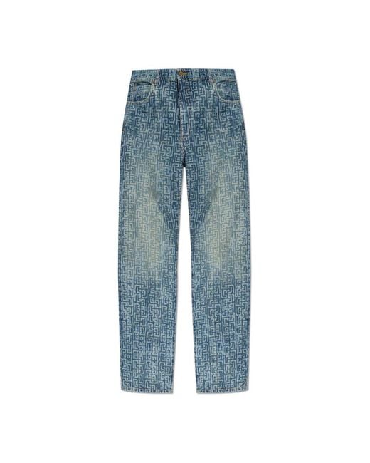 Balmain Jeans ,Blauw ,Katoen Monogram Jeans in het Blue voor heren
