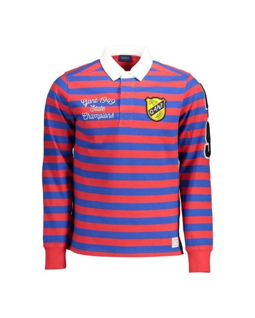 Gant Rode Polo Met Lange Mouwen in het Red voor heren