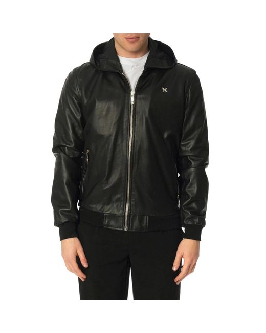 RICHMOND Black Leather Jackets for men