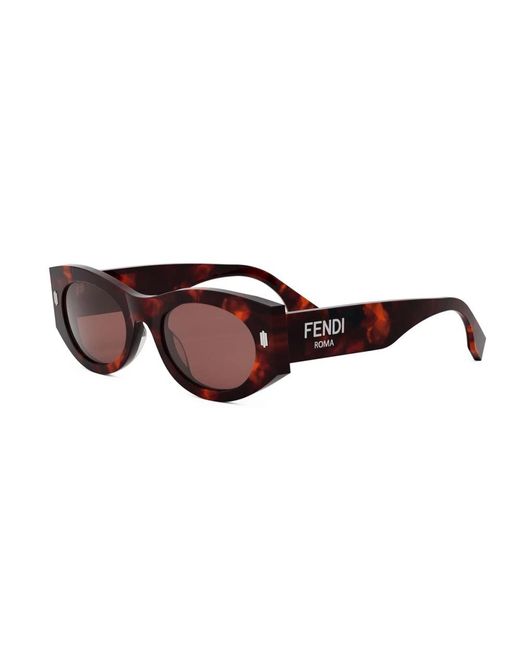 Fendi Accessoires ,Bruin ,Stijlvolle Bril Met Brede Logo-Armen in het Brown