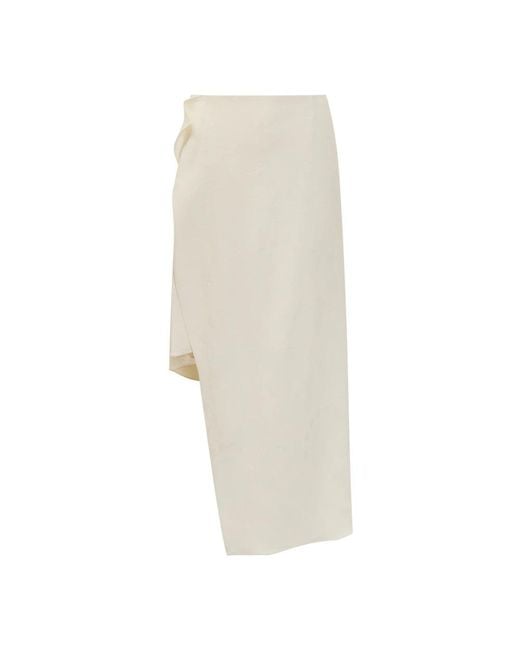Etro Rokken ,Wit ,Midi Rok Met Overlappend Paneel in het White
