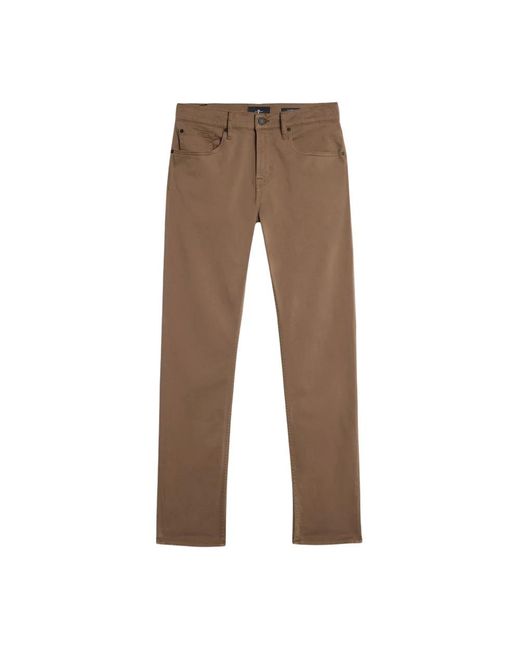 7 For All Mankind Brown Slim Fit Jeans for men