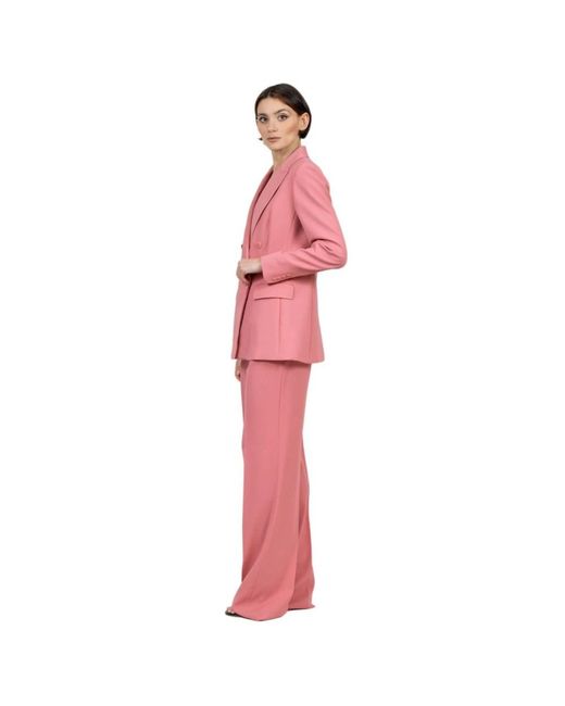 Max Mara Jassen ,Roze ,Wol Double-Breasted Wollen Jas in het Pink