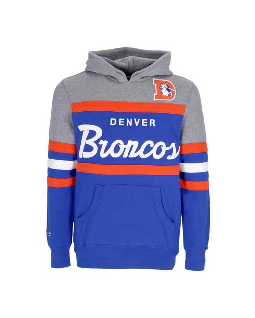 Mitchell & Ness Hoodies & Sweatvesten ,Veelkleurig ,Katoen Denver Broncos Nfl Headcoach Hoodie in het Blue voor heren