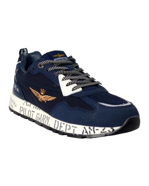 Aeronautica Militare Blue Sneakers for men