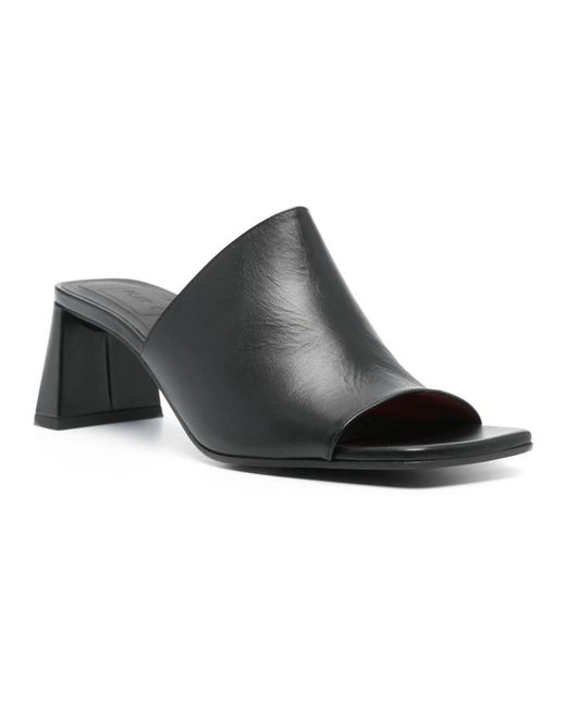 Plan C Schoenen ,Zwart ,Leren Muilezel Sandalen in het Black