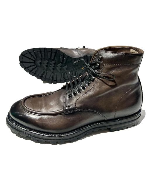 Officine Creative Black Lace-Up Boots for men