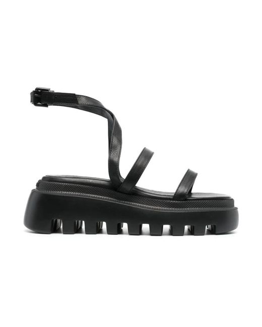 Vic Matié Black Flat Sandals