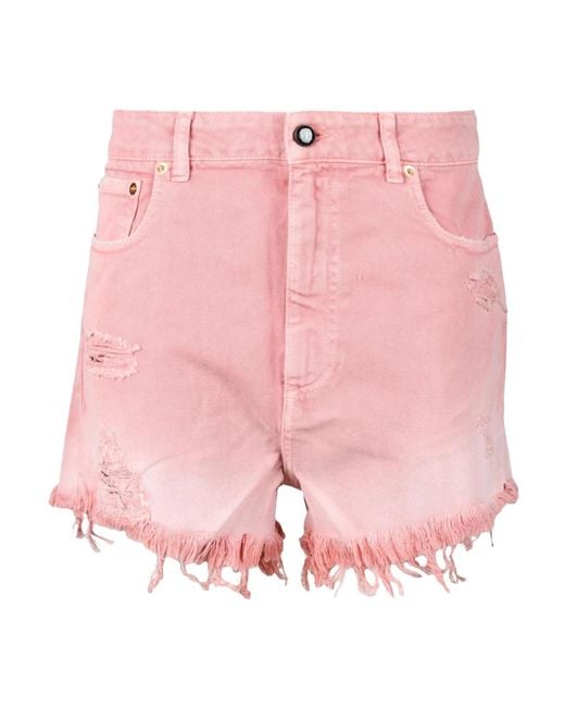 Semicouture Pink Denim Shorts