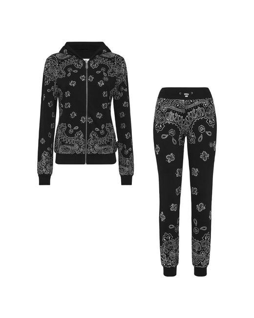 Philipp Plein Jogging Trainingspak: Hoodie/Broek Paisley Bandana in het Black