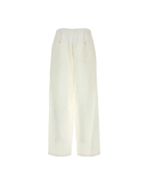 Jil Sander White Wide Trousers for men