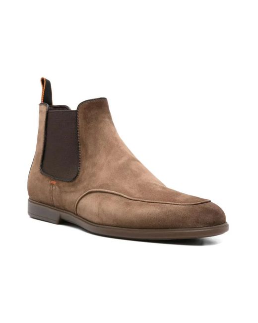 Santoni Brown Chelsea Boots for men