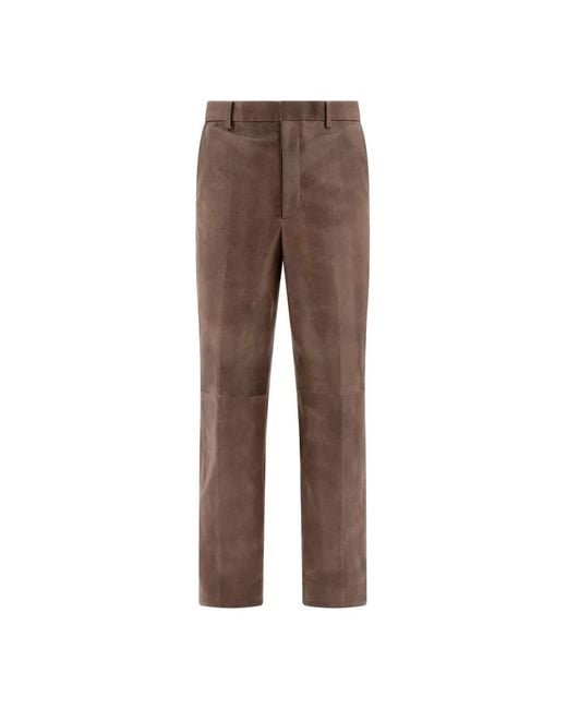 Leather Trousers di Auralee in Brown da Uomo