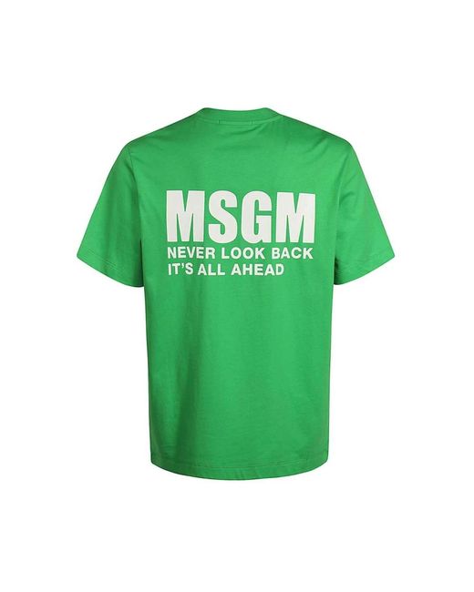 MSGM Green T-Shirts for men