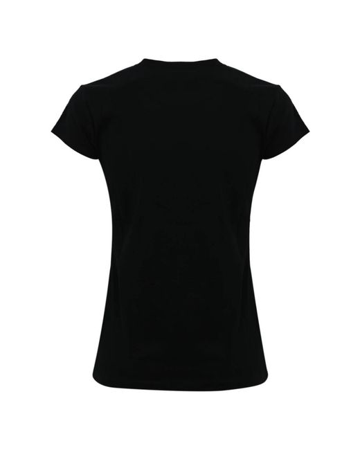 Elisabetta Franchi Black Schwarzer pullover mit französischen ärmeln und logo-stickerei,t-shirts