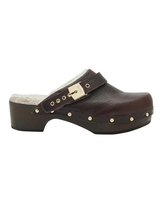 Scholl Brown Clogs