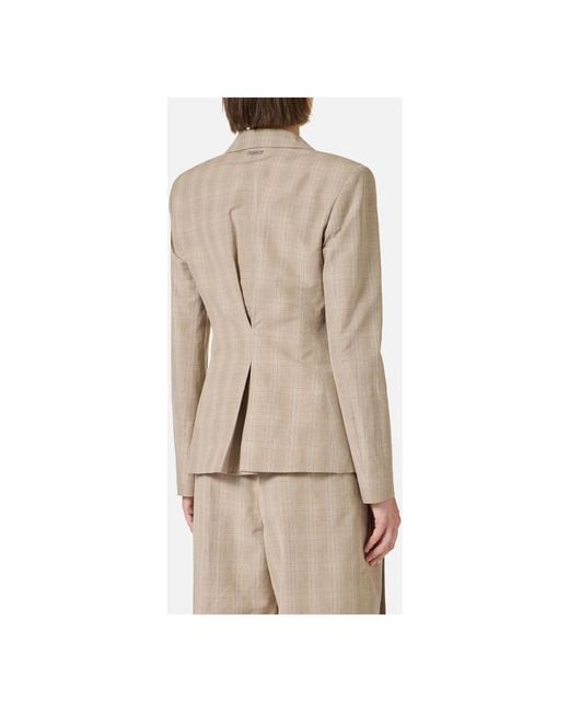 Iceberg Single-Breasted Check Jacket in het Natural
