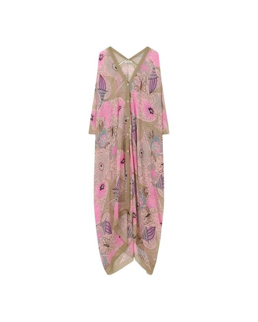 Rodebjer Agave Silk Caftan in het Pink