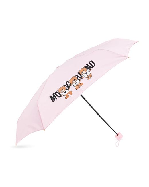 Moschino Accessoires ,Roze ,Polyester Paraplu Met Logo in het Pink