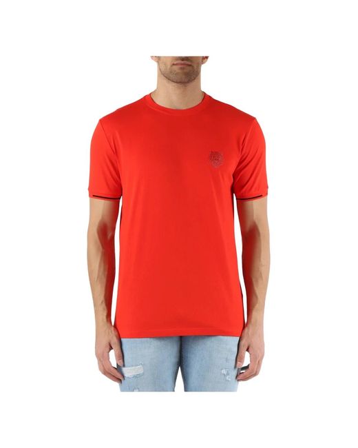 T-shirt in cotone slim fit con stampa tigre di Antony Morato in Red da Uomo