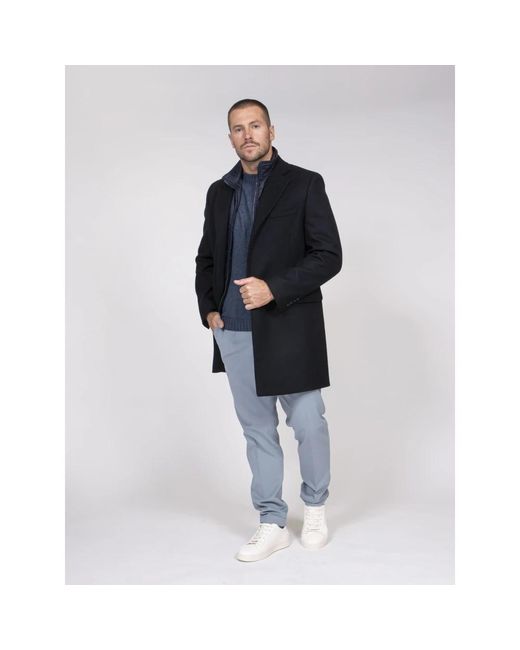 Fay Black Single-Breasted Coats for men